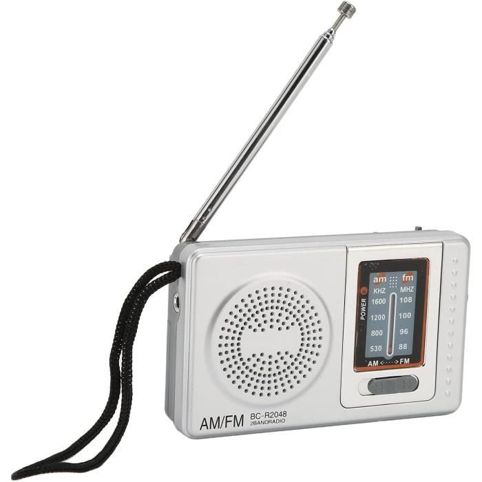 Radio Portable AM FM, Radio Personnelle à Piles 2AA avec Réception