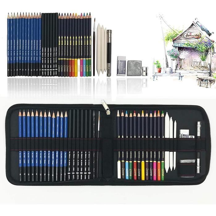 Professionnel Crayon couleurs de Dessin Art Set, 41PCS kit de Dessin pro  avec Crayons Fusain, Crayon de couleur aquarellable,[L1] - Cdiscount Beaux-Arts  et Loisirs créatifs