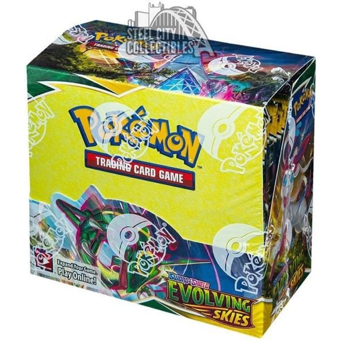 BOITE DE 36 BOOSTERS POKEMON EVOLVING SKIES SWORD AND SHIELD EVOLUTION CELESTE EPEE ET BOUCLIER
