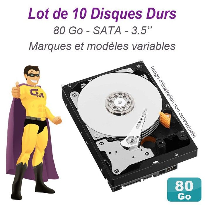 Lot de 20 disques durs 3.5 80Go - vue 2