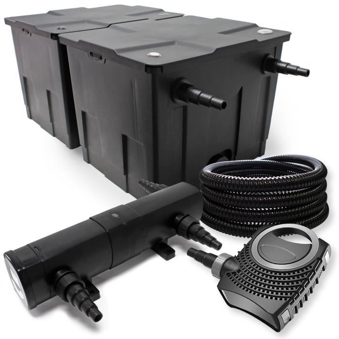 Kit de filtration avec Bio Filtre 60000l, 24W UV Stérilisateur, 80W Pompe et Pompe de Fontaine - 54052