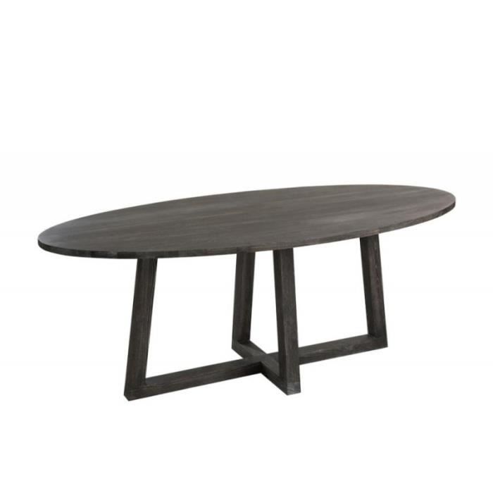 Table A Manger Ovale Bois Brun Fonce Marron Achat Vente Table