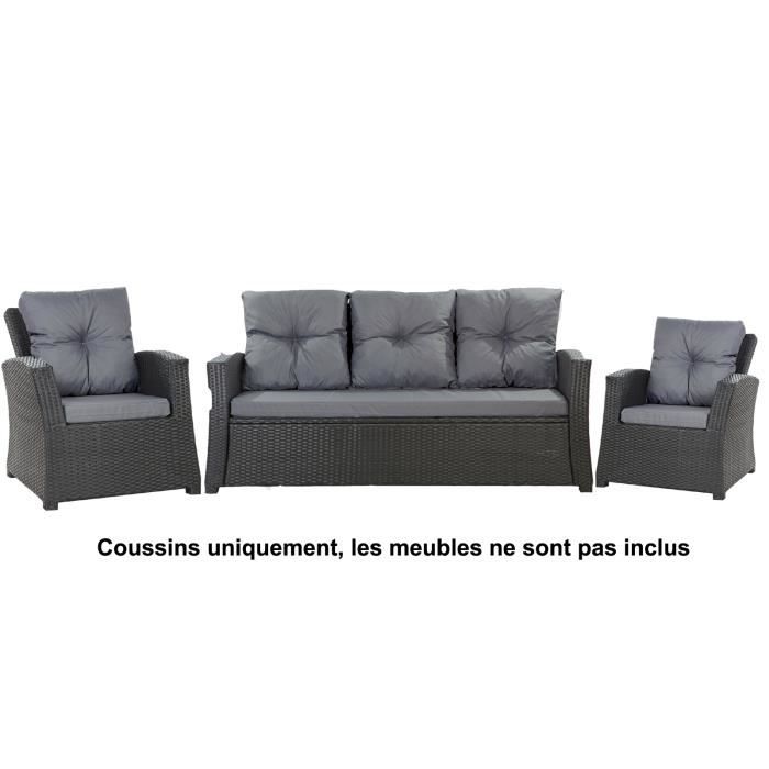 Coussins De Jardin GARDEN KING - Ensemble 3 Pièces Pour Balancelle Ou Banc - Imperméable, Rembourrage Confort, Sangles Incluses
