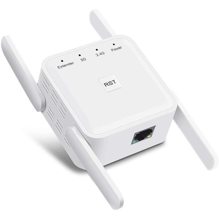 Répéteur WiFi Puissant 1200Mbps Amplificateur WiFi Dual Bande 5GHz-2,4GHz  WiFi Range Extender avec Port WAN-LAN - Cdiscount Informatique