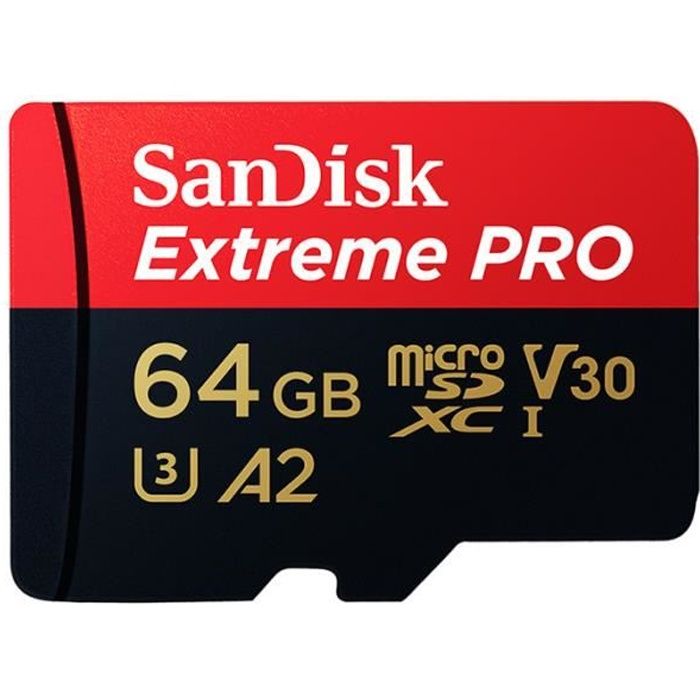 Sandisk - Carte Micro SD + Adaptateur - Sandisk Ultra 100 Mo/s - 64Gb