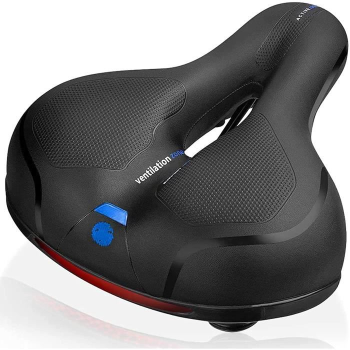 Selle de velo rembourree en mousse a memoire de forme Selle de velo ergonomique creuse Large selle de tourisme confortable pour Cdiscount Sport
