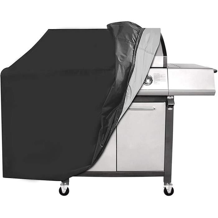 Housse Protection Brasero Ronde 61x68 Cm - Tissu Oxford 210D Imperméable, Avec Sangle Réglable - Couleur Noire - 5
