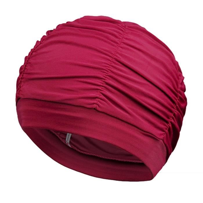 Bonnet De Bain DASNTERED Femme – Nylon Doux, Imprimé Floral Plissé, Taille Unique Pour Cheveux Longs Et Bouclés