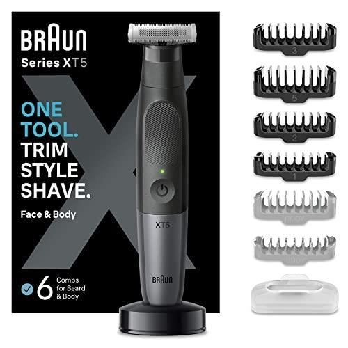 Tondeuse hybride électrique - BRAUN - SERIES X - Acier inoxydable - 100% étanche - 45 min autonomie