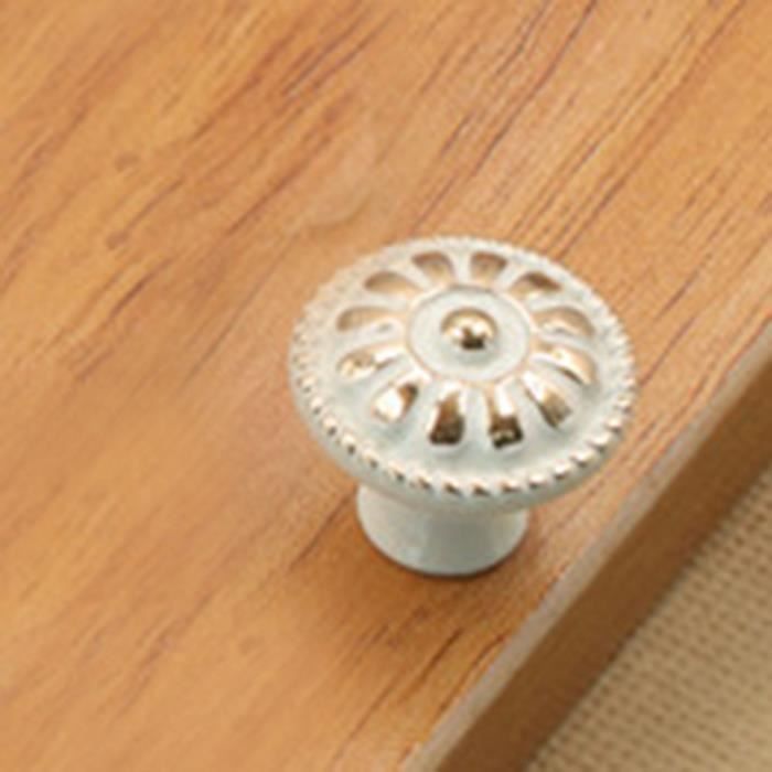 Lot De 6 Poignées De Tiroir/porte Vintage En Laiton Antique - Boutons De Placard, Armoire, Commode - Ø Anneau 3cm
