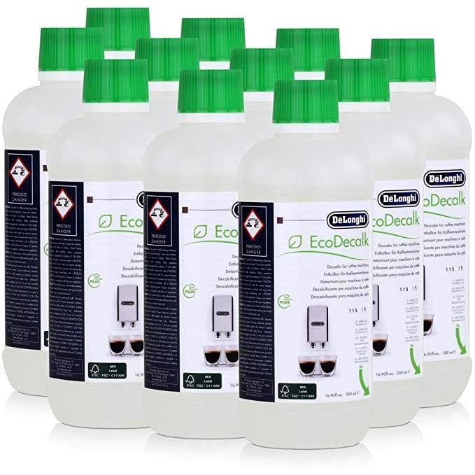 Détartrant écologique De'Longhi EcoDecalk DLSC500 500 Ml - Pour Machines à Café, Sans BPA, Neuf