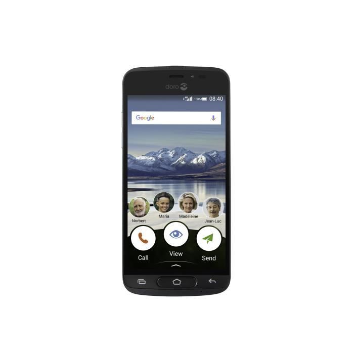 Vente T&eacute;l&eacute;phone portable DORO Smartphone 4G LTE - 16 Go - GSM - 5" - 1280 x 720 pixels - 8 MP - Android - Blanc pas cher