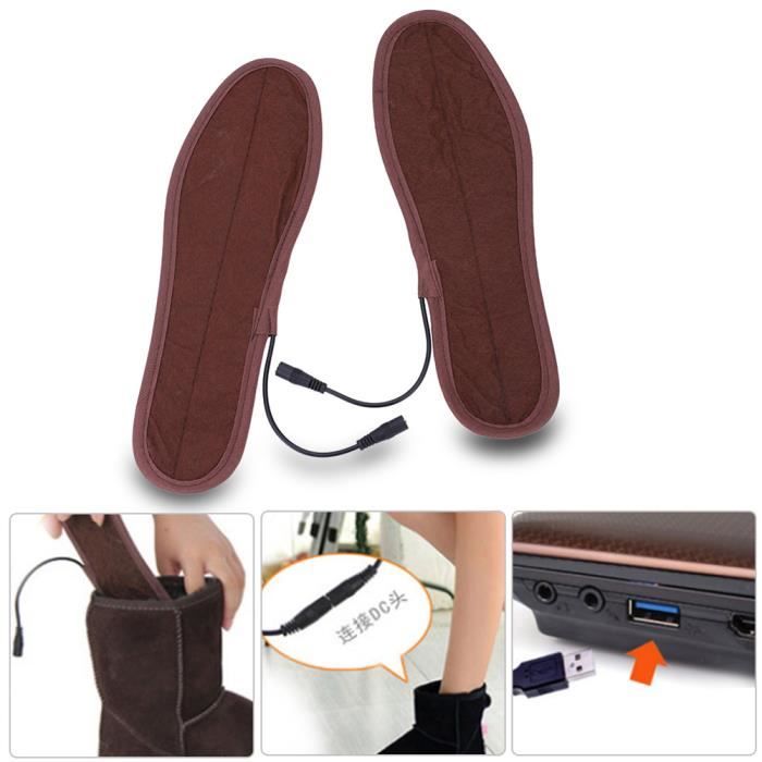 Semelles Chauffantes électriques USB - Régulation Température, Lavables, Pour Hommes Et Femmes (taille 39-40)