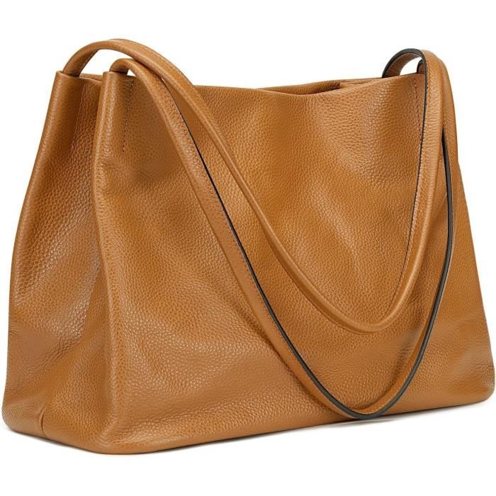 Sac Fourre-tout Femme En Cuir Et Daim Vintage – Marron – Aoyom Zjht018