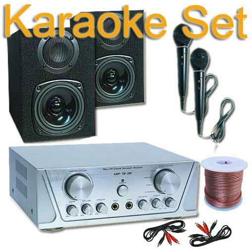 Pack DJ PA karaoke hifi 200W enceintes ampli micro sono Auna