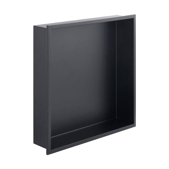 Meilleurs prix pour Niche de rangement en inox à encastrer spécial douche 30x30x7 finition noir mat by Eurosanit