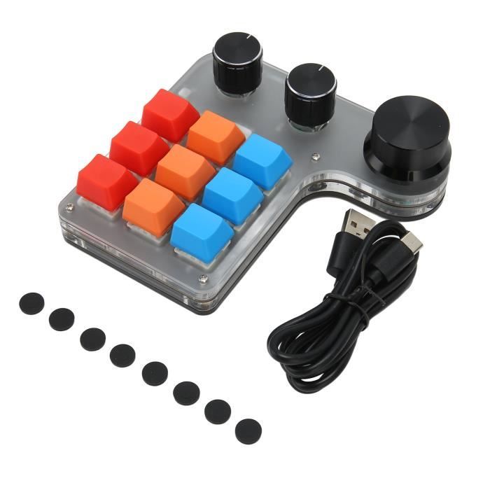 Fdit Clavier mécanique à 9 touches Clavier programmable à 9 touches ...