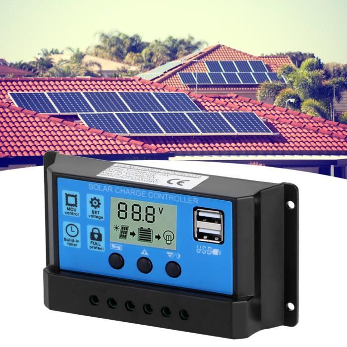 Contrôleur De Charge Solaire MPPT 10A - 12V - Écran LCD - Connecteur SAE - Pour Batteries AGM/Gel/Lithium Etc. - 10