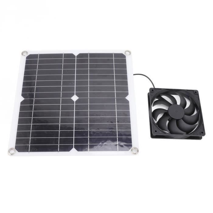 Sun Energise Ventilateur d'échappement à énergie solaire Pro, panneau solaire de 20 W + ventilateur d'échappement haute vitesse de 20 cm avec valve anti-refoulement, ventilation murale et grille