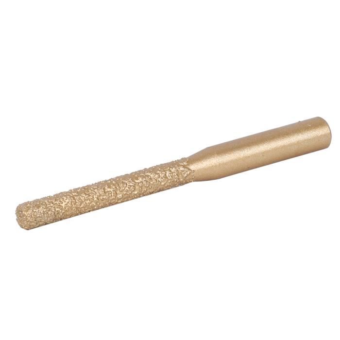 Fraise Diamant Pour Pierre 6.35x7x65mm - Brasée Or - Pour Marbre, Granit, Quartz - Pour Machine à Sertir