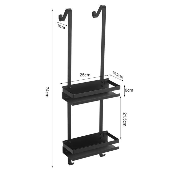 Étagère de salle de bain murale HUOLE 74*25*10.2CM - Noir