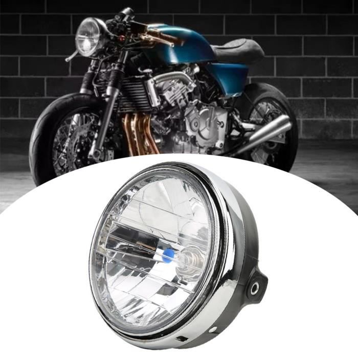 HURRISE Phare de moto Phare avant de phare rétro de moto adapté pour Honda CB400/Hornet 250/VTEC (lentille transparente)