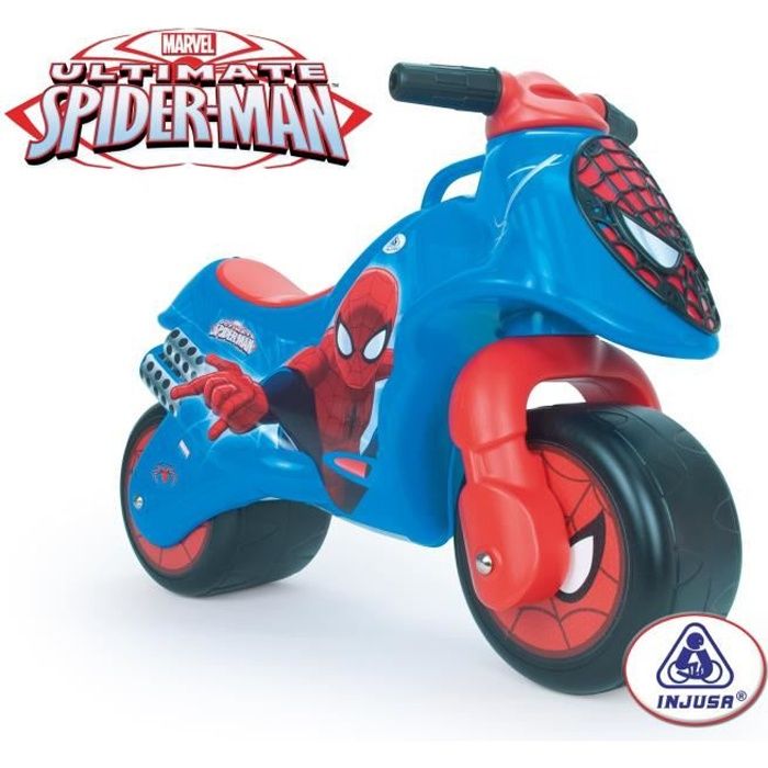 Porteur Moto Neox Ultimate Spiderman - INJUSA - Garçon - A partir de 18 mois - Bleu et Rouge