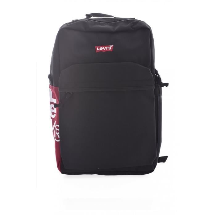 Sac a dos en toile enduite a gros logo Levi s Femme U Noir Cdiscount Bagagerie Maroquinerie