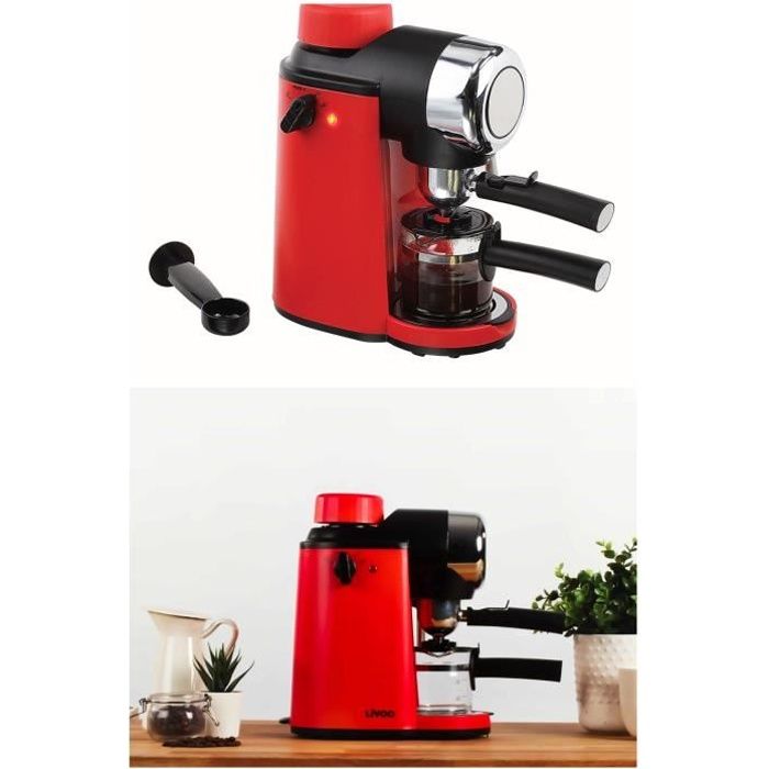 Machine à café pression à EXPRESSO ROUGE 3,5 bars Percolateur pour café  moulu + Buse eau chaude - Cdiscount Electroménager
