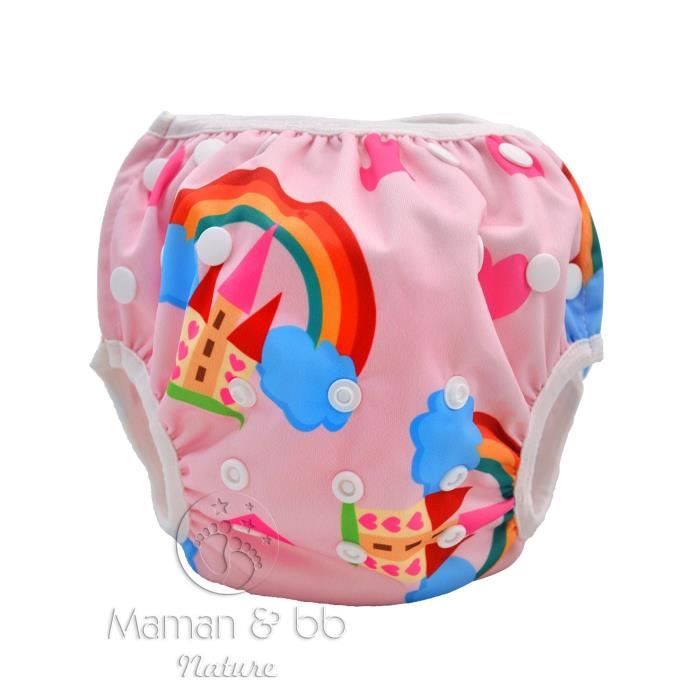 Couche Maillot De Bain Lavable Pour Bebe Nageur Chateau De Princesse Cdiscount Puericulture Eveil Bebe