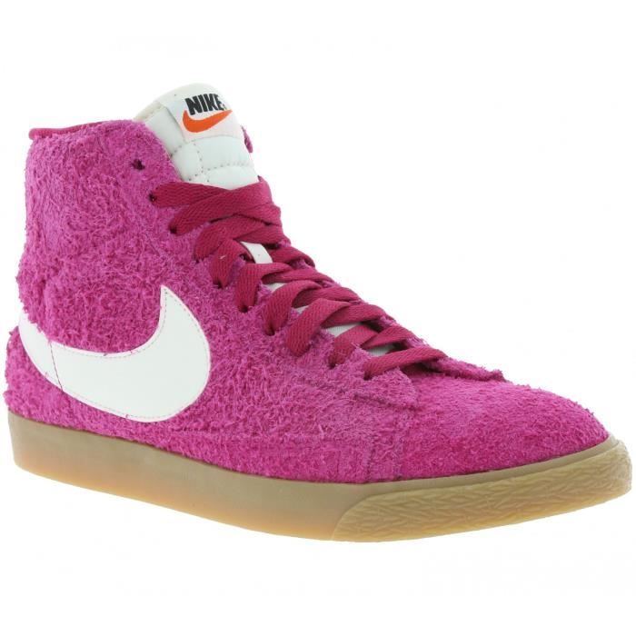 NIKE Wmns Blazer Mid Suede Vintage baskets en cuir véritable femmes rose 518171 614 Rosa - Cdiscount