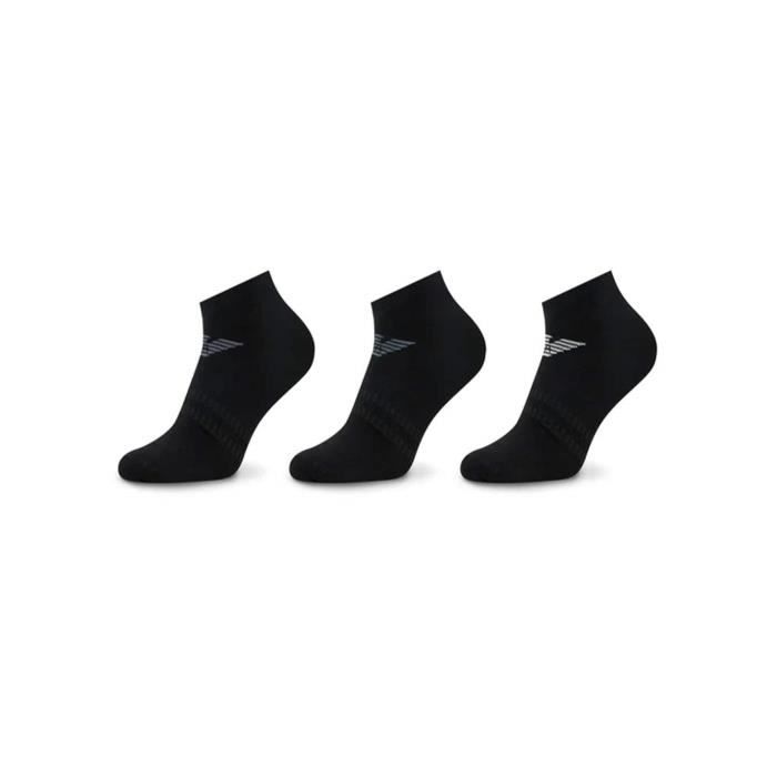 chaussettes - emporio armani - homme - fantasmino pack x3 - noir - coton