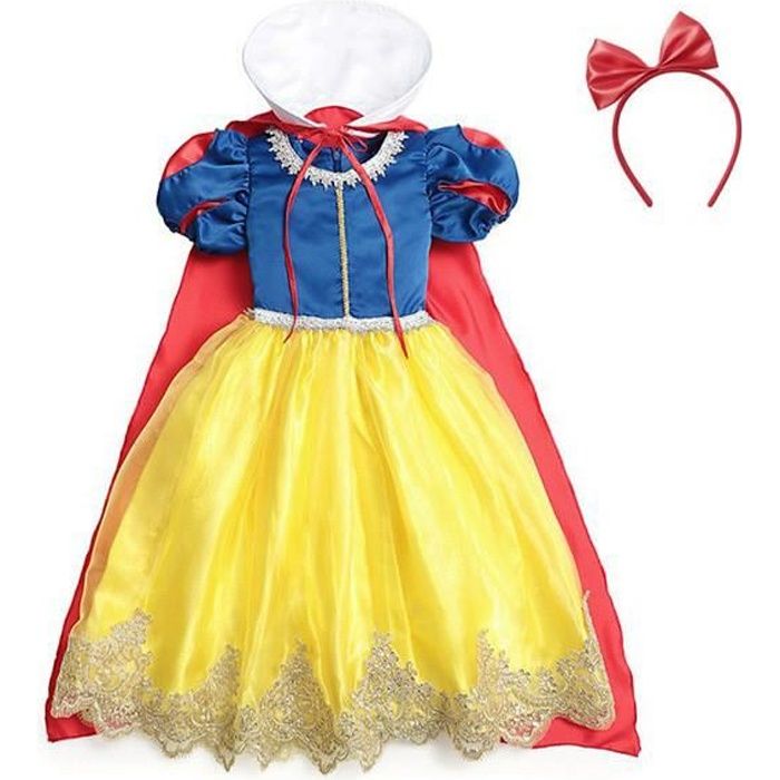 Déguisement Blanche Neige FINDPITAYA - Enfant Fille - Robe Manches