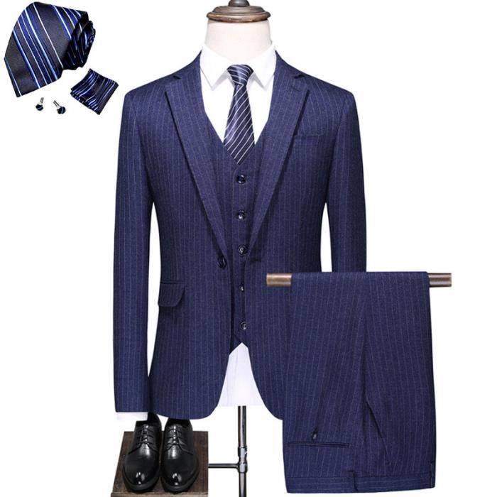 HULIJA Costume De Baptême 4 Pièces Gentleman Pour Garçon - Chemise Blanche + Gilet + Pantalon + Cravate - Tenue Formelle Élégante