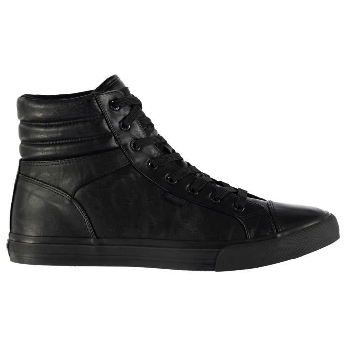 Baskets Montantes Hommes - SOUL CAL - Soulcal Asti - Noir - Lacets -  Semelle en caoutchouc épais Noir - Cdiscount Chaussures