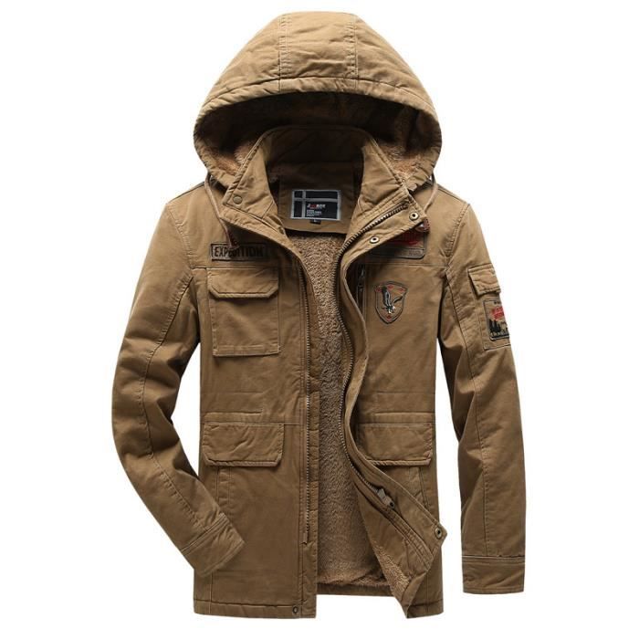 Parka homme de Marque à capuche detachable Parka à poches