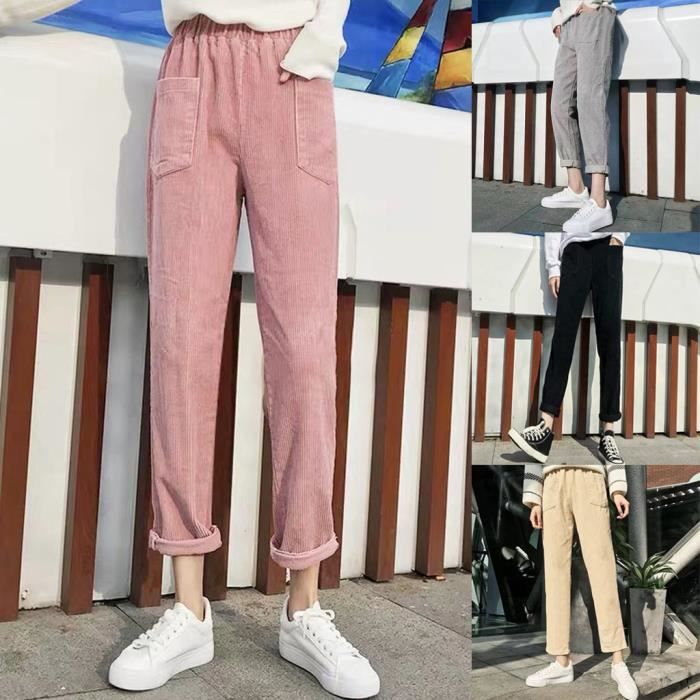 ShallGood Pantalon Femme Ample Sarouel 3/4 Taille Haute - Short Boyfriend Yoga Casual Été Confortable
