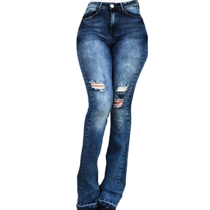 Jean Femme évasé Bootcut Taille Haute Minetom - Denim Rétro élastique - Coupe Années 70 Confortable
