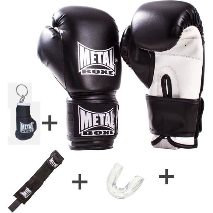 Kit boxe Gants bandes et protège dents porte clés Metal boxe 12 oz -  Cdiscount Sport