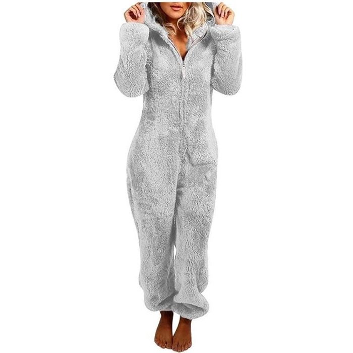 Grenouillère Polaire à Capuche Pour Homme - Pyjama Chaud D'Hiver - Conférence Et Détente à La Maison