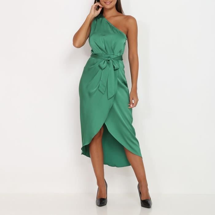 Robe sales asymétrique verte