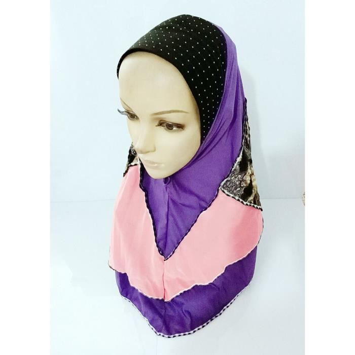 Couvre-cheveux pour femme Foulard à nouer dans le dos Couvre-chef pré-attaché Hijab sport facile