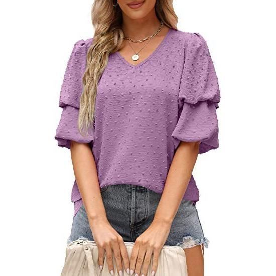 Chemisier Décontracté Apt.9 Motif Dentelle Noir/violet - Taille M, Manches Longues, En Rayon/spandex
