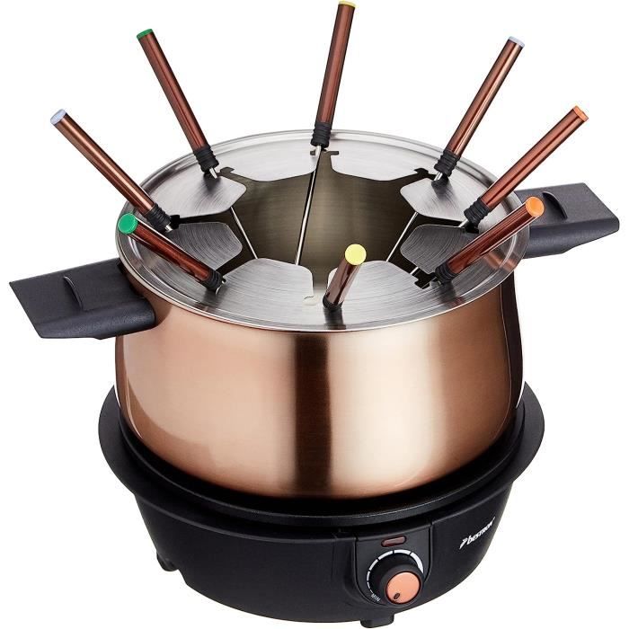 Appareil a fondue, fondue électrique pour 8 personnes, avec 8 fourchettes à  fondue Bestron et thermostat continu, incl. Protection c