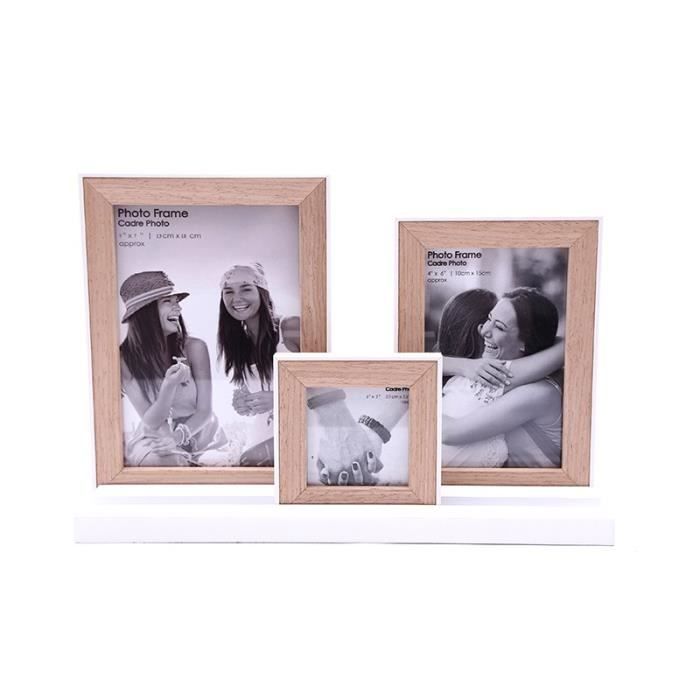 Lot x6 Cadres Photo Sous Verre Transparent 3 cadres 13x18 cm 3 cadres 10x15 cm