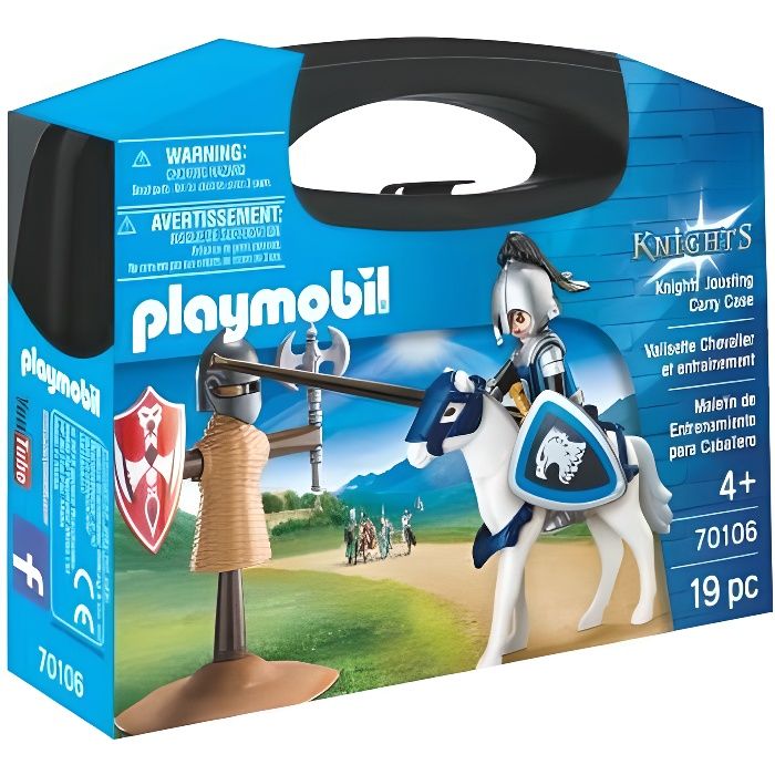 PLAYMOBIL 70106 - Knights - Valisette Chevalier et entrainement - Cdiscount  Jeux - Jouets