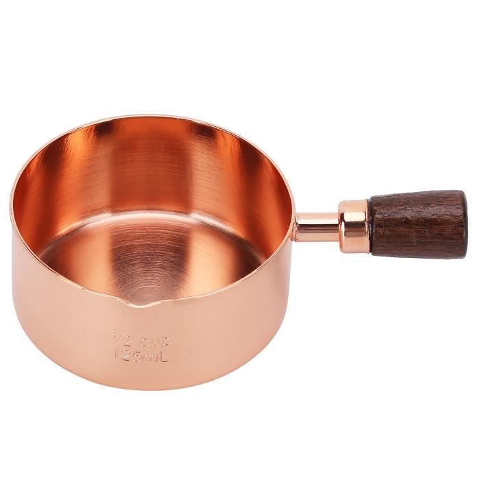 Home Casserole à Polenta Avec Manche En Bois - Cuivre 20 Cm, Design Rond Et Élégant