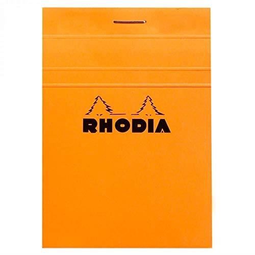 Rhodia Head Stapled Pad, No13 A6, Square ruling - Orange