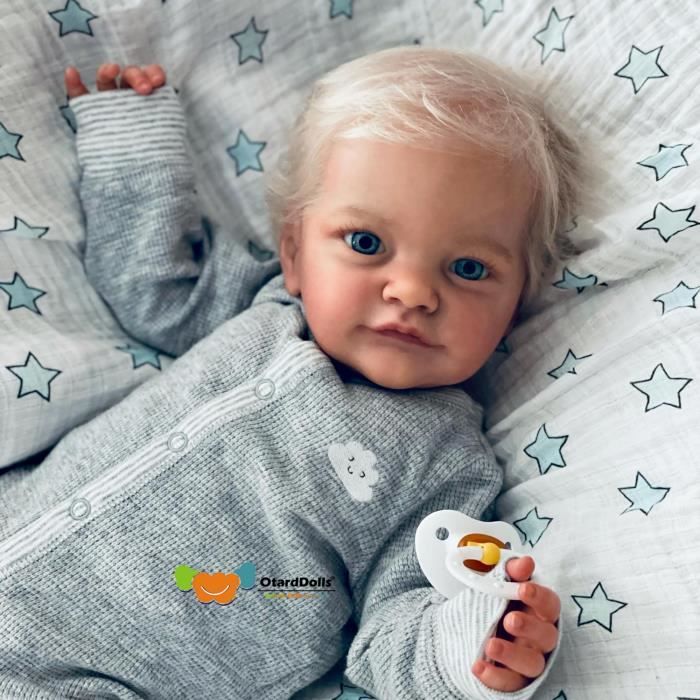 Poupée Reborn Bébé Garçon 28 Pouces - Peinte à La Main, Cheveux Enracinés