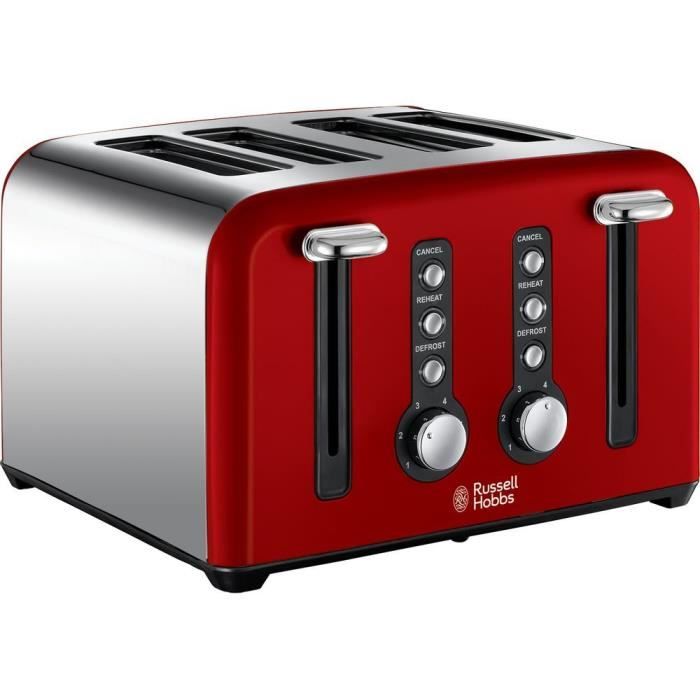 Russell Hobbs - 22831 - Grille pain avec 4 fentes 2400 W - Rouge
